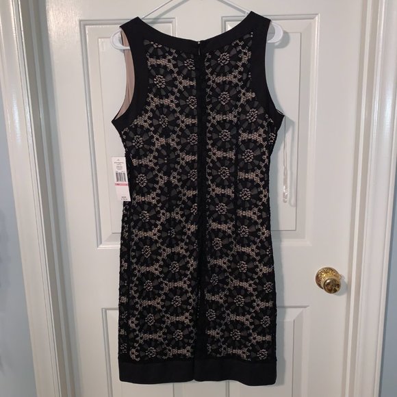 black, and nude sleeveless lace dress NWT - Picture 3 of 11